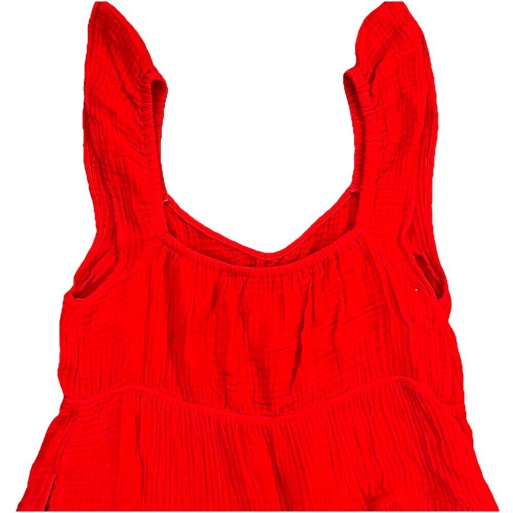 Isabel Maternity Flutter Sleeve Gauze Mini Dress Size XL Coral Lightweight - Picture 4 of 8